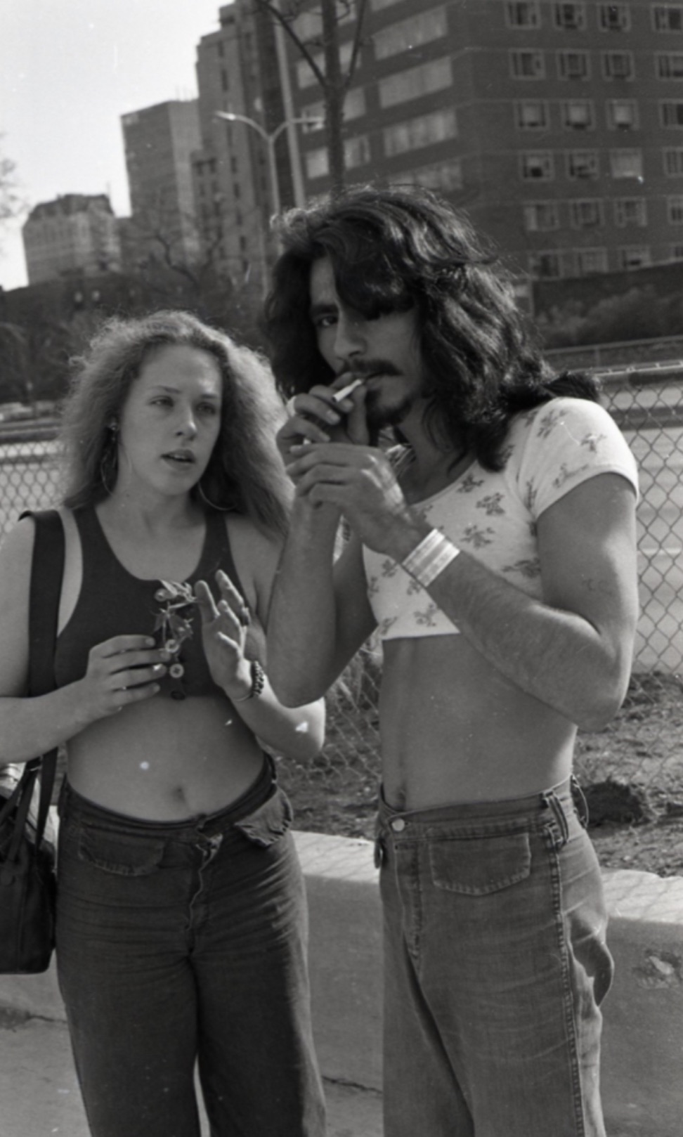 Having a smoke by the Lake Shore Drive, Chicago, 1976 